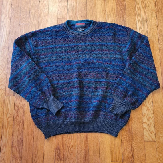 Robert Banks XL Merino Wool Sweater Pullover Geom… - image 1