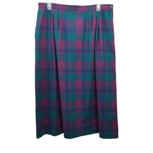 ペンドルトン 16 ピンク グリーン チェック柄 バージンウール スカート USA ポケット 裏地付き スクールガール プレッピー