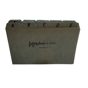 Portadocumenti regolabile in metallo OxFord vintage con divisori alfabetici, resistente