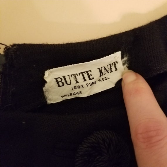 Butte Knit Wool Black Pencil Midi Sweater Dress L… - image 5