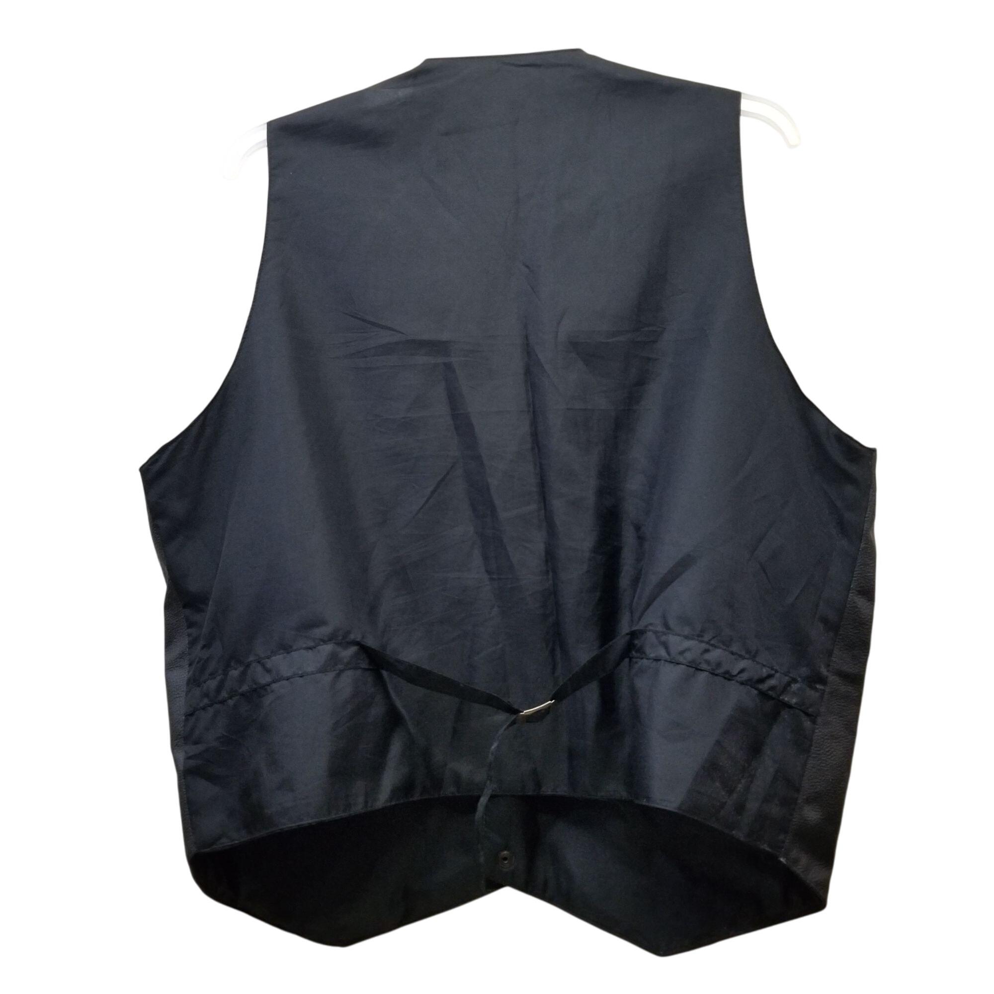 Permit Platinum XL Vintage 90s Black Leather Vest Moto Grunge