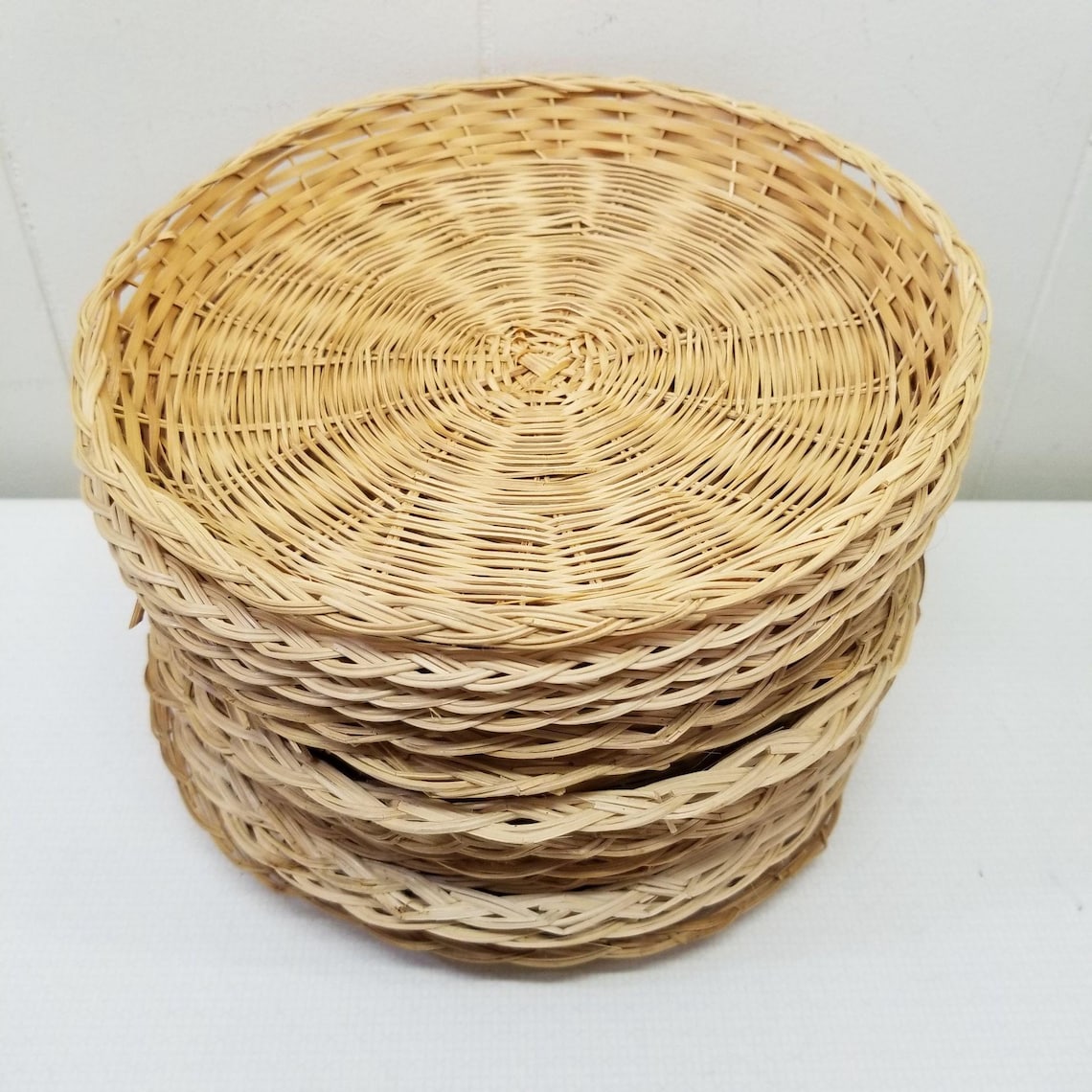 14 Rattan Wicker Paper Plate Holders Country Farmhouse Etsy