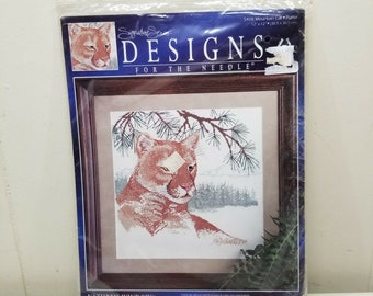 Signature Series Designs 5408 Mountain Cat Puma Counted Cross Stitch Kit 12x12