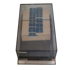Rolodex Black Plastic Covered Card File Organizer Alphabet Dividers 24C 90s Y2K Journal