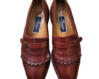 Cole Haan Bragano Brown Italian Leather Loafers Kiltie 