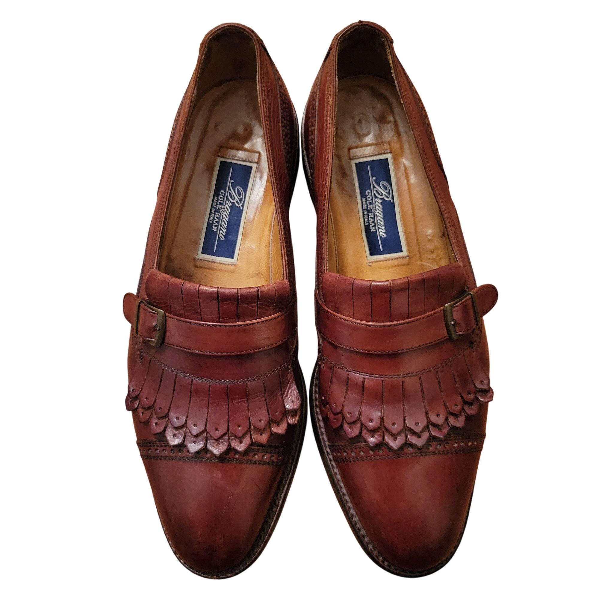 Cole Haan Bragano Brown Italian Leather Loafers Kiltie 