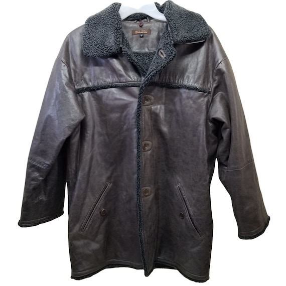 Joey Richi L Brown Italian Leather Lacket Coat Sh… - image 1