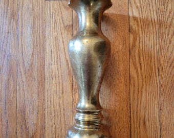 Vintage Brass Bronze Vase Fluted Top Pedestal Base Table Decor Whimsigoth Luxury