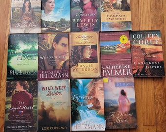 13 Christian Fiction Love Book Lot Lewis Heitzmann Peterson Palmer