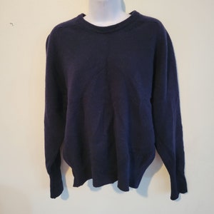 Allen Paine 40 Lämmer Wolle Navy Blau Pullover Pullover Cosy Knit Grandpacore