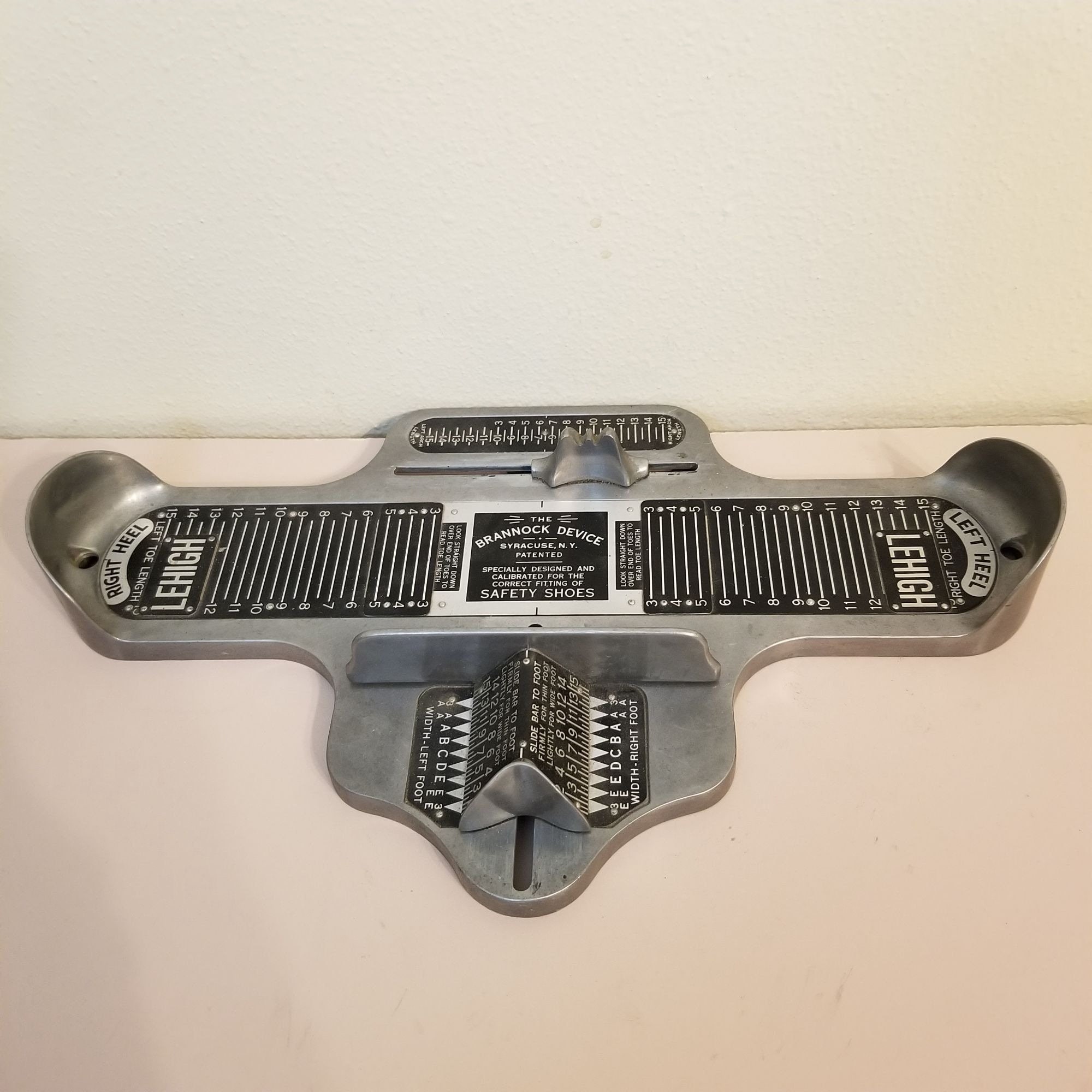 Brannock Device Sizing Fitting of Safety Shoes Foot Sizes Etsy Canada