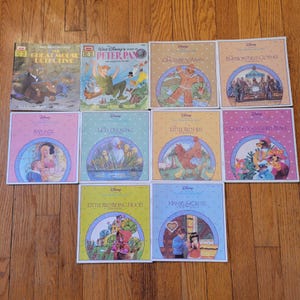 10 Vintage Disney Read Along Books NO CASSETTES Gift Fairy Tales Classics