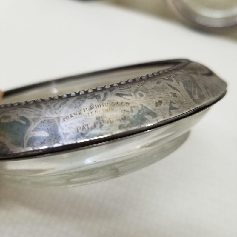 4 Sterling Silver Frank M Whiting Glass Coasters Home Decor Etsy