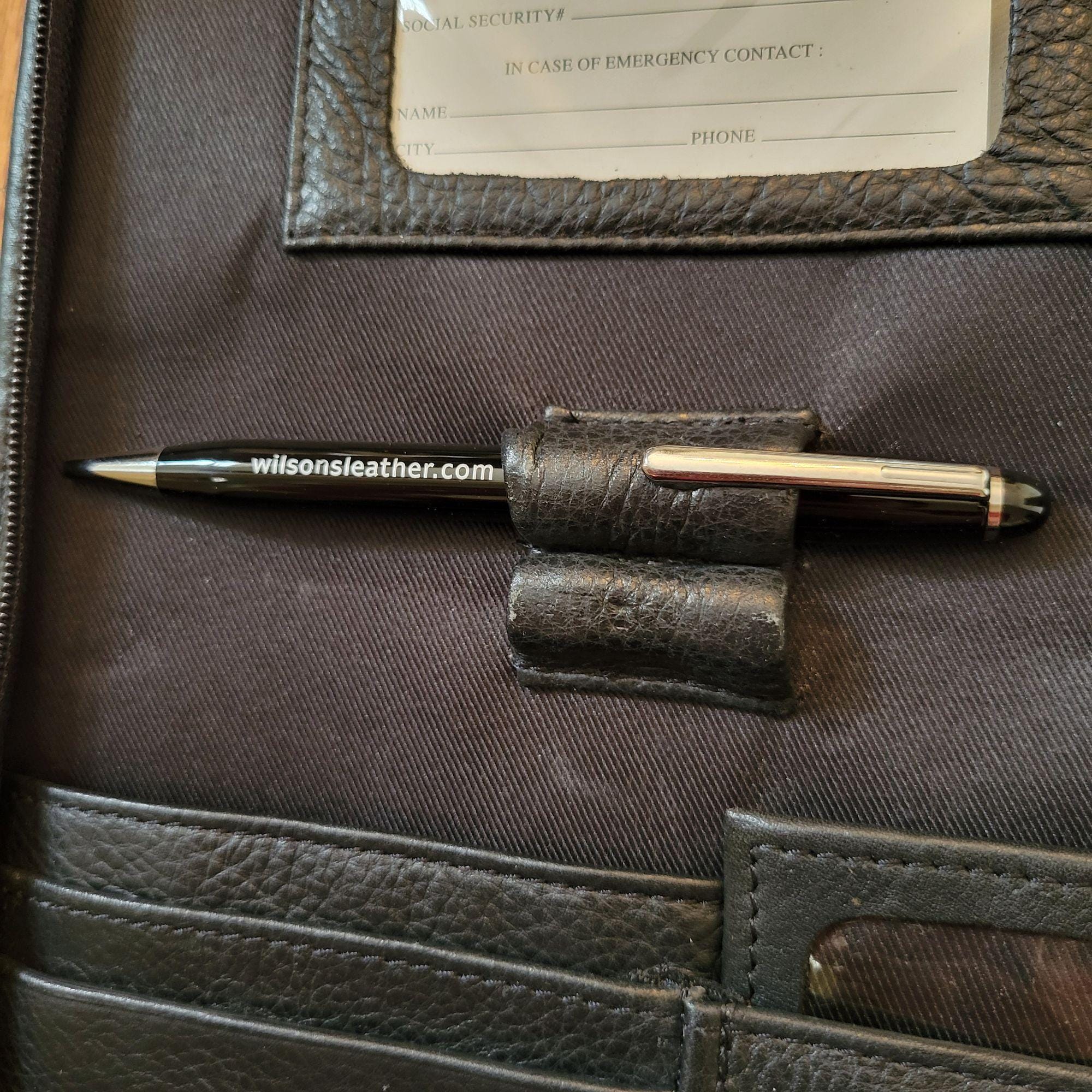 Vintage Wilsons Black Leather Business Portfolio Organizer Planner ...