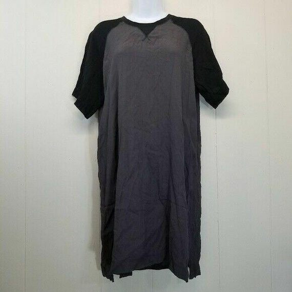 Madewell, Madewell SMALL Colorblock T Shirt Dress Black Gray Mini Lightweight Back Zipper