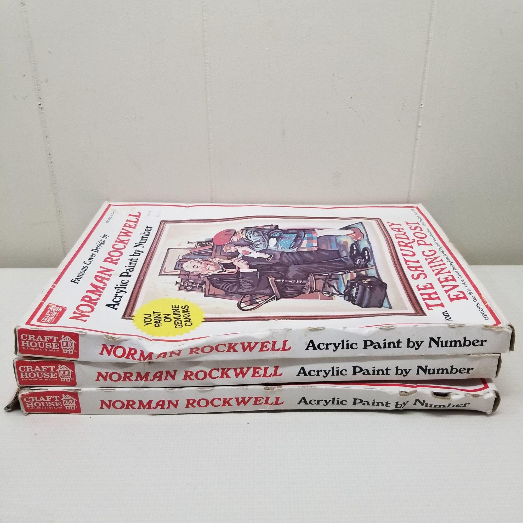 Norman Rockwell acrílico pintura por número kit conjunto de 3 | Etsy