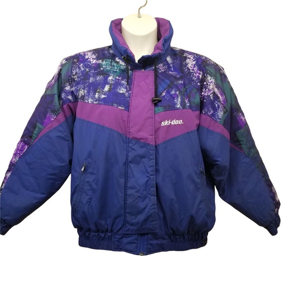 Ski Doo L Skiwear Jacket Coat Purple Blue Vintage 