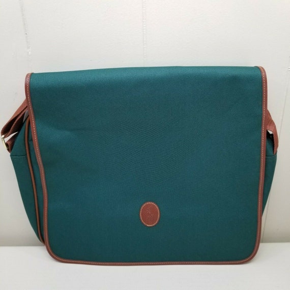 Polo Ralph Lauren Vintage Messenger Crossbody Green Brown 