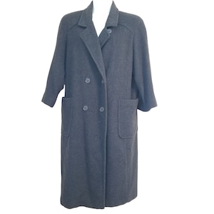 Forecaster Boston 15 16 Anthrazit Grau Vintage Zweireihig Wolle Trench Coat Taschen 80er