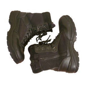 Mens 8.5R Black Military Combat Boots Lace up Leather  display picture 1