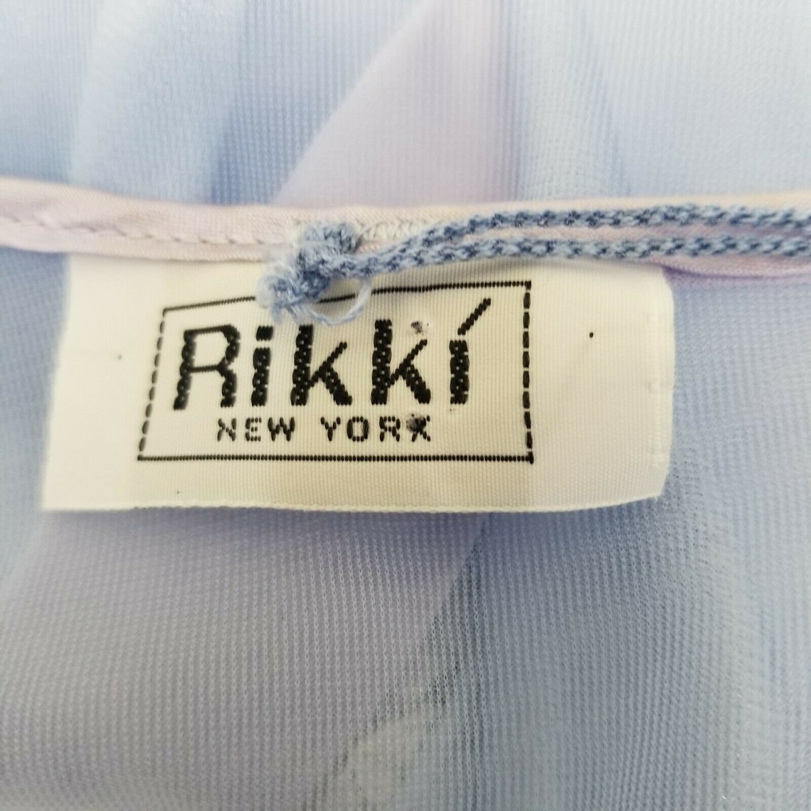 Rikki M Blue Nightgown Robe Lingerie Sheer Lacy Lace Vintage 2 | Etsy