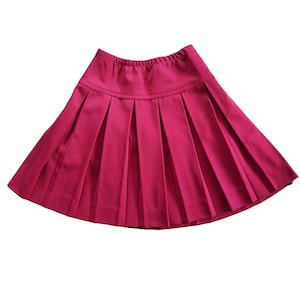 Vintage Jo Hardin 7 8 Wine Red Pleated School Girl Mini Skirt A Line Flared