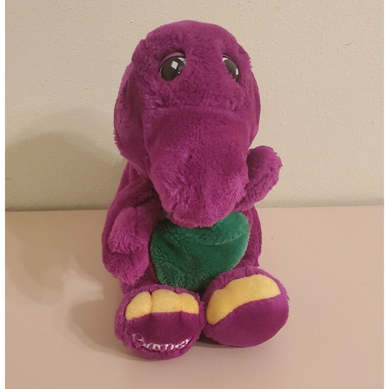 Barney Hand Puppet 1992 Vintage Plush Stuffed Animal Toy Lovey Etsy