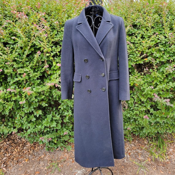 Brooks Brothers, Brooks Brothers Wool Overcoat Black Long Trench Coat Preppy Academia Whimsigoth