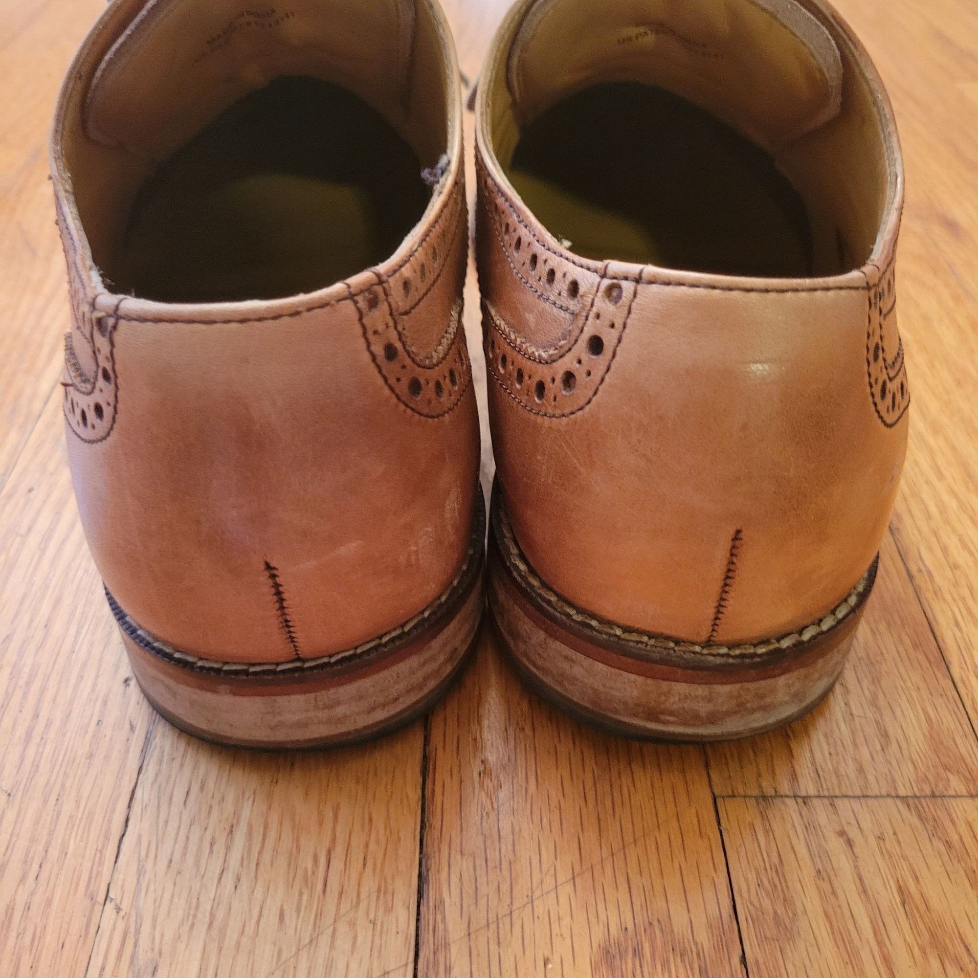 Cole Haan Air 12M Tan Brown Leather Dress Shoes Wingtips  display picture 1