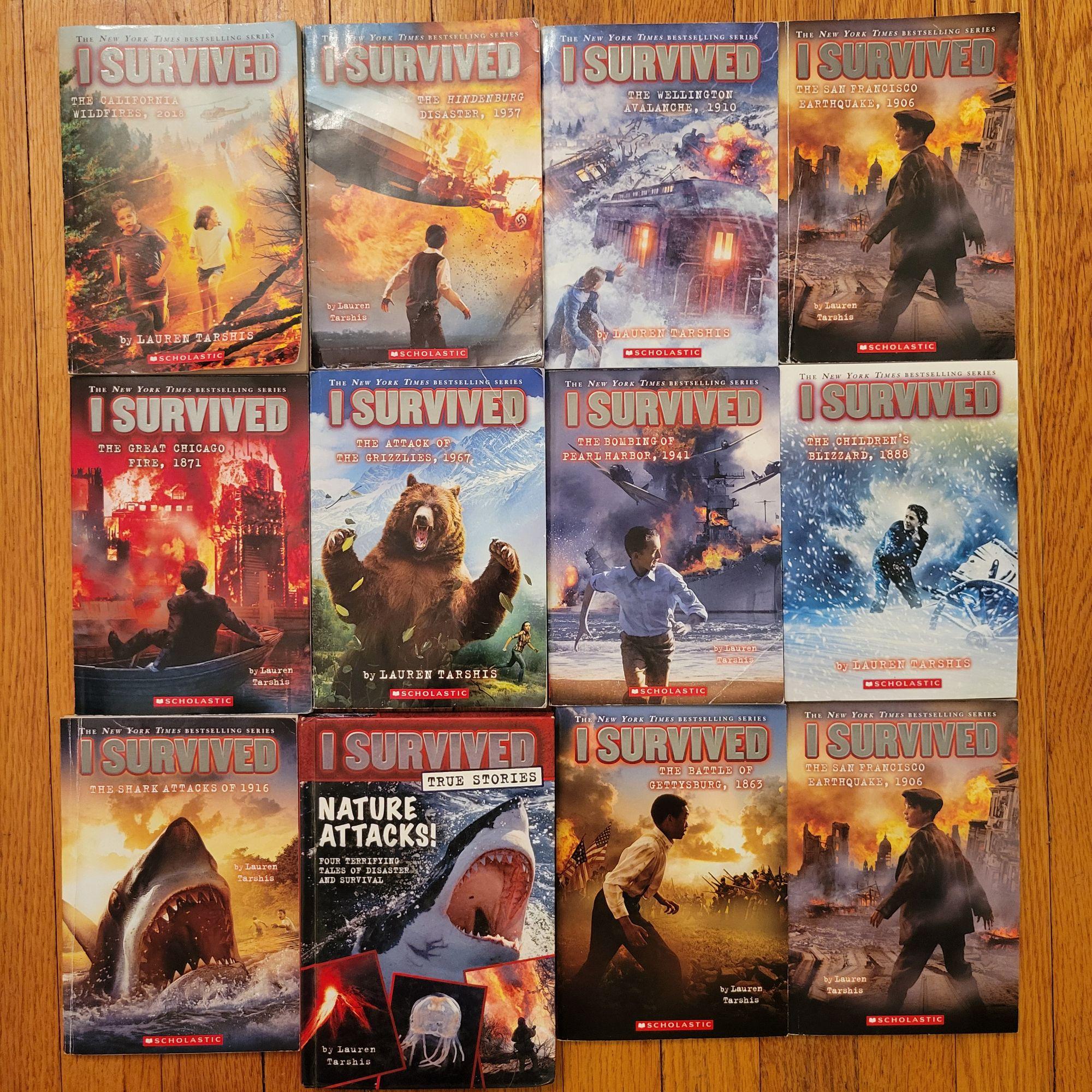12 I Survived Book Collection by Lauren Tarshis Nature Attacks