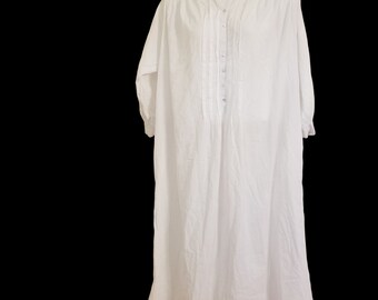 Eileen West M White Nightgown Vintage Modest Maxi Cosplay