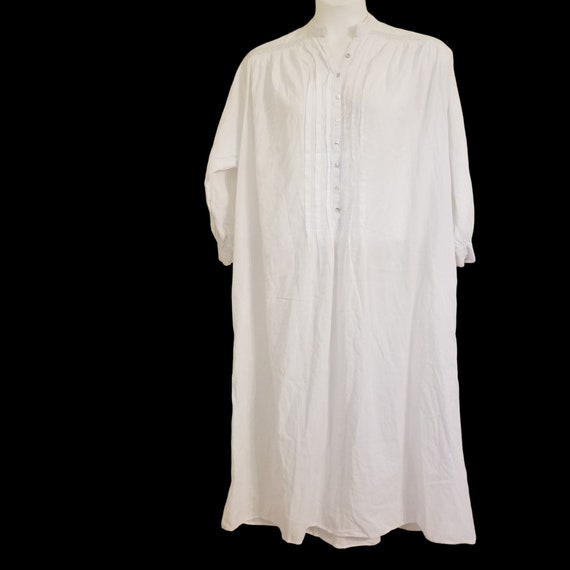 Eileen West M White Nightgown Vintage Modest Maxi… - image 1