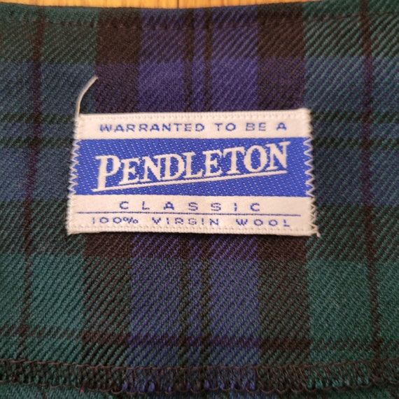 Pendleton 14 Black Watch Navy Green Plaid Wool Ju… - image 4