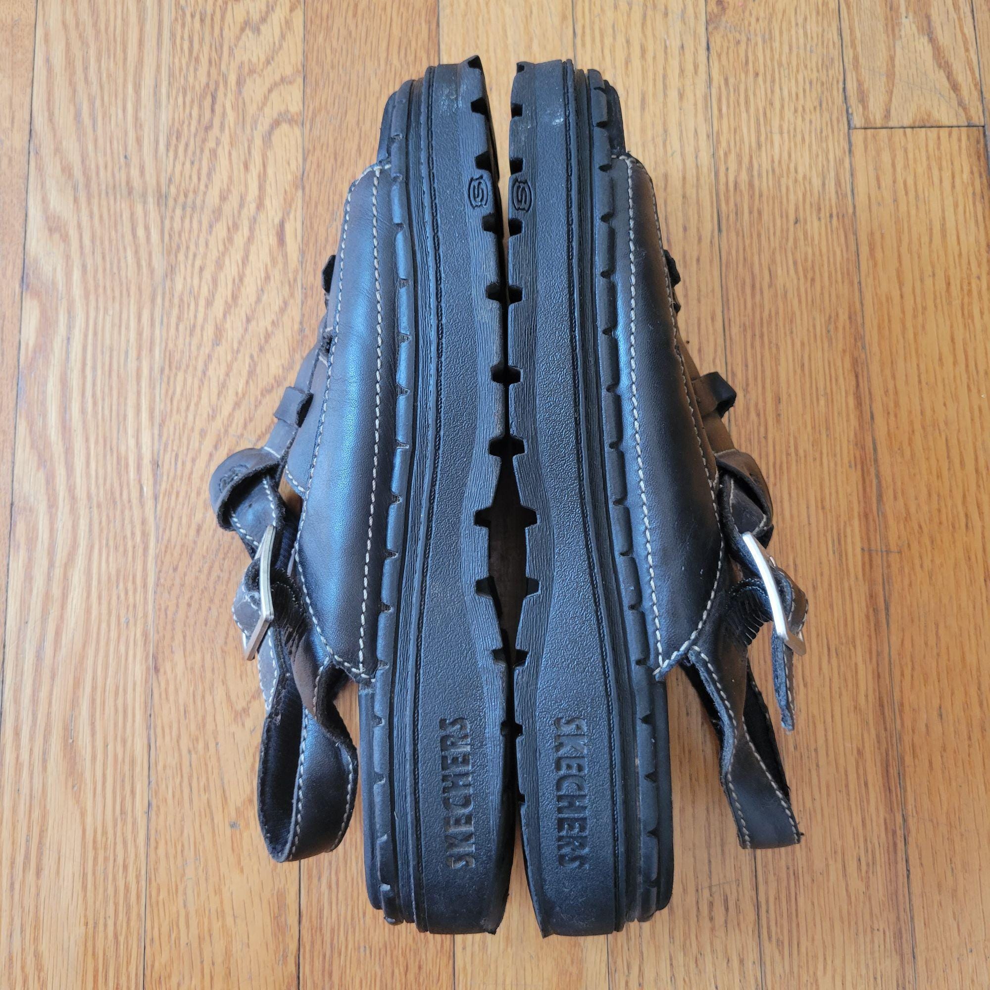 Y2K Vintage Skechers Chunky Platform Black Fisherman Sandals Size11 SN6720 Skechers Vintage Fisherman Jammers Y2K Sandals Men main image 2