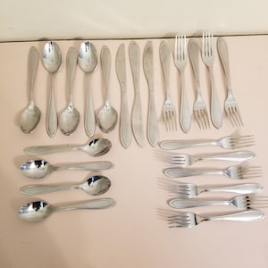 23 Pc Cambridge Flatware Lot Stainless Steel Gift + - 22