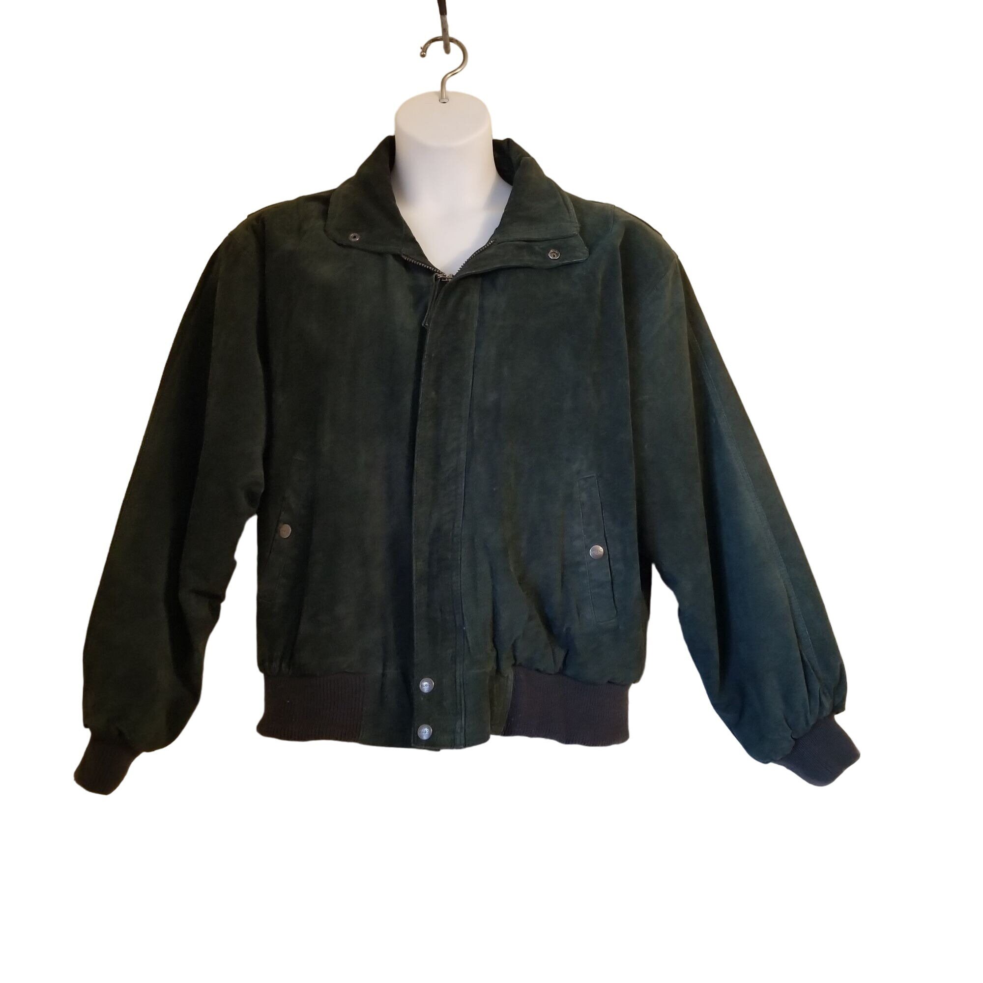 Mirage Green L Leather Bomber Jacket Vintage Ranch Barn Chore Aviator Etsy