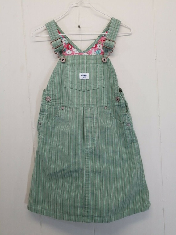 Oshkosh Vestbak 4T Jumper Bib Overall Dress Green