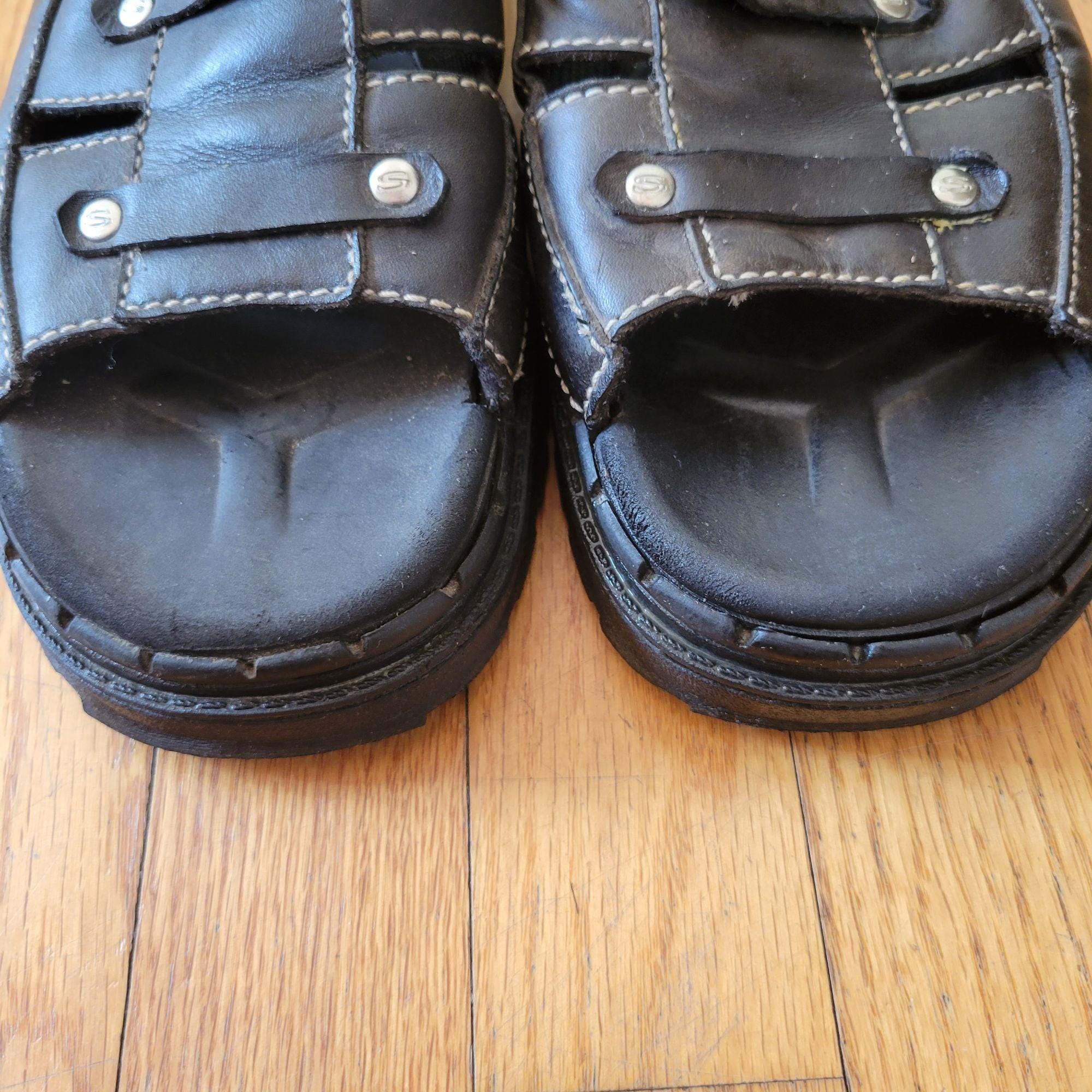 Y2K Vintage Skechers Chunky Platform Black Fisherman Sandals Size11 SN6720 Skechers Vintage Fisherman Jammers Y2K Sandals Men main image 3