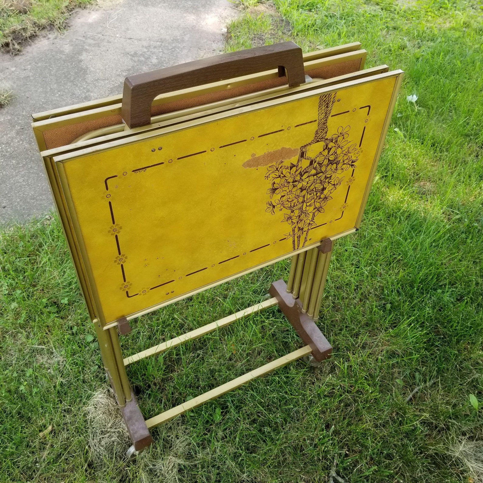 4 TV Trays Lightweight Portable Camping Flower Basket MCM Etsy