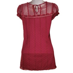 Free People S Lace Babydoll Y2K Top Sheer Cap Sleeves Boho Coquette Chic Summer image 5