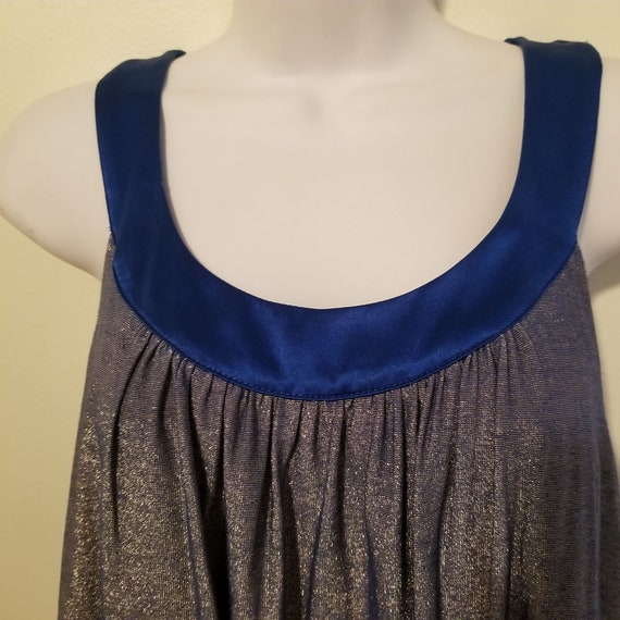 Betsey Johnson 8 Y2K Blue Sleeveless Metallic Dis… - image 6