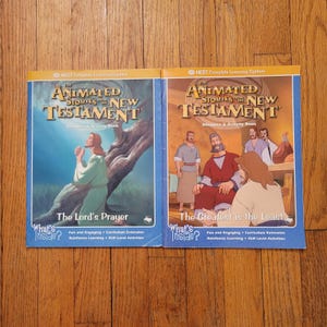 Libro de actividades NEST Kids de 2 piezas, azul, Nuevo Testamento, rompecabezas, colorear, HISTORIAS ANIMADAS