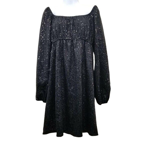 betsey johnson black sequin dress M Silk off Shoulders LBD Holiday Party Y2K 100% Nylon Other Pink Dresses | Hot Color:White (6)