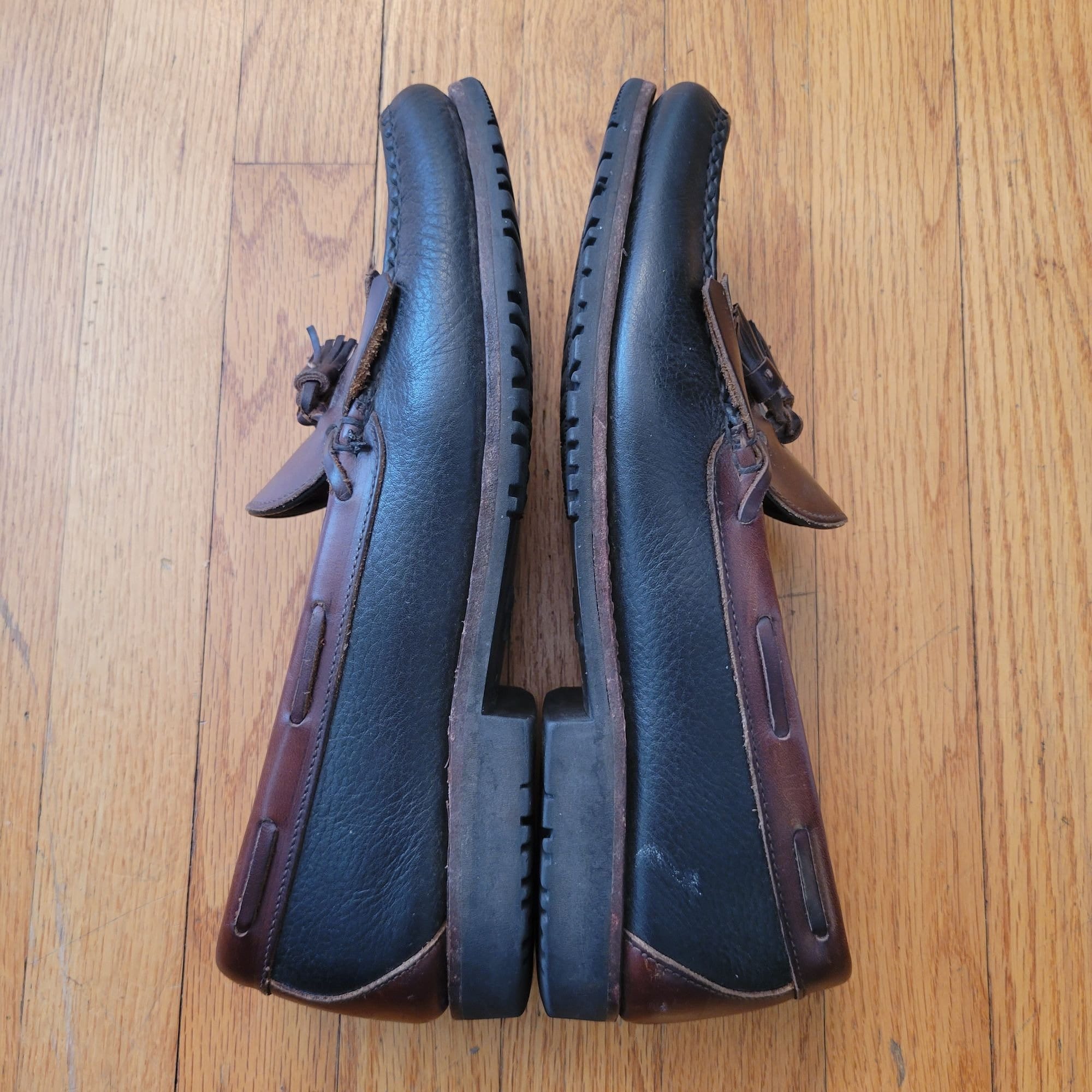 Allen Edmonds 13 NASHUA Wing Tip Brown Black Leather Tassel Dress