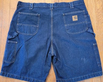 Vintage Carhartt 44 Denim Carpenter Shorts Blue Jean Utility B153HDK Summer Work
