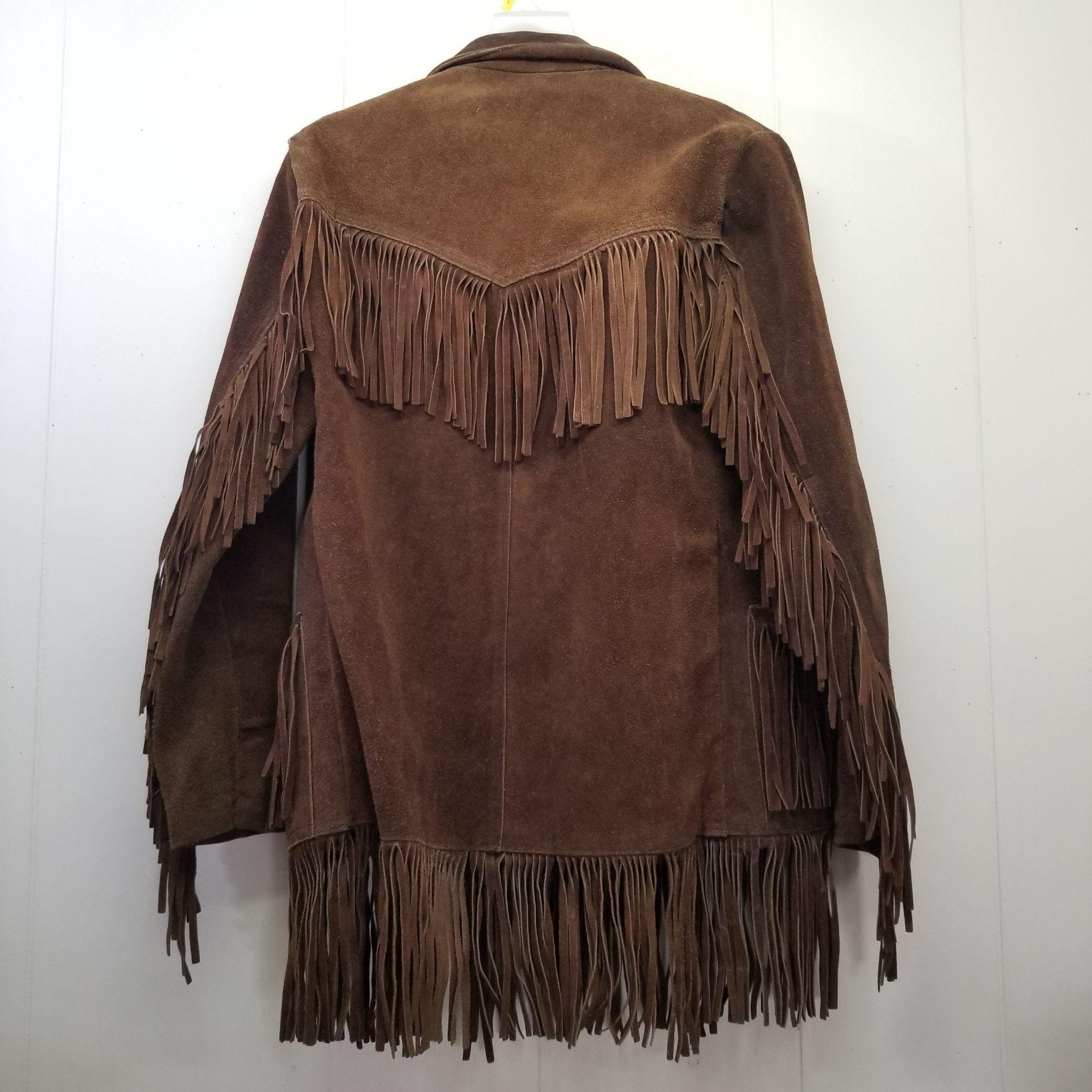 Buckskin Brown Leather Fringed Jacket Coat Homemade Vintage | Etsy