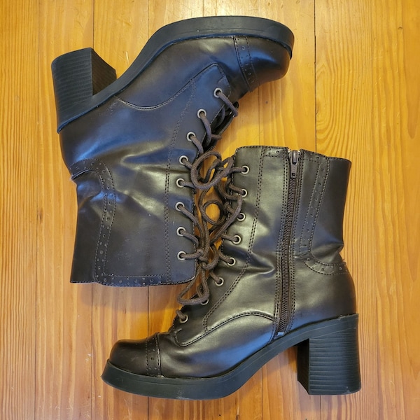 brown platform ankle boots