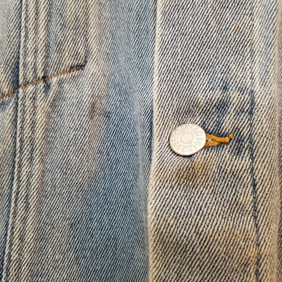 Vintage USA Made M Blue Jean Denim Trucker Jacket Festival Peanut 