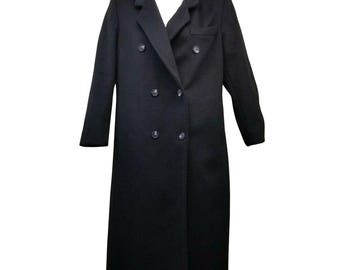 Men's Vintage Black Wool and Cashmere Overcoat Sz 44 R - Etsy