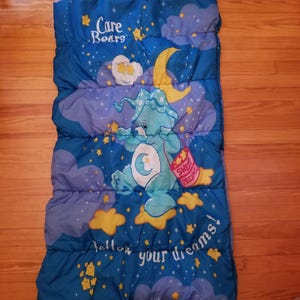 Care Bears Kids Sleeping Bag Follow Your Dreams Vintage 90s Camping Sleepover image 1